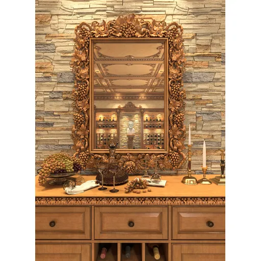 Oak ornate frame decorating with grapevine - 3